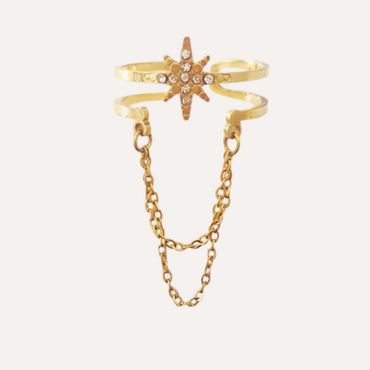 Alicia | Bague en acier inoxydable et strass